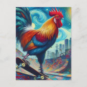 サーレアルスケートボーディングルースター ポストカード (正面)