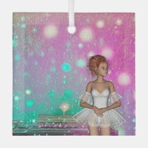 サーレアルピアノグリーン&ピンク背景&バレリーナ