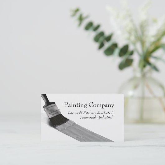 サー絵画ビス会社ブラシグレー名刺 名刺 (スタンド正面)