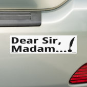 サー親愛・マダム バンパーステッカー (車上)