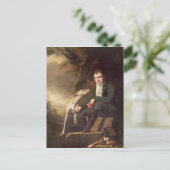 サー・ウォルター・スコットと彼の犬のポートレート ポストカード (スタンド正面)