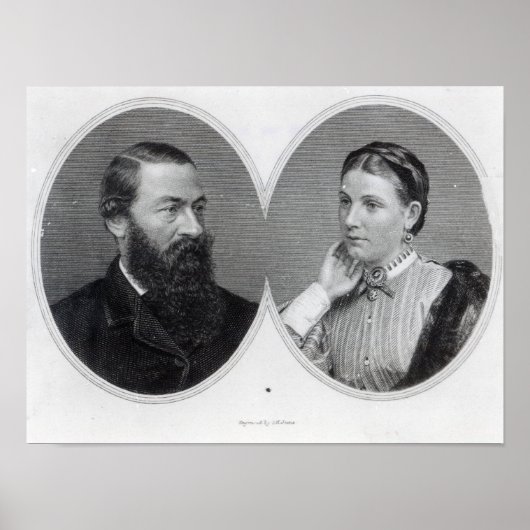 サー・サミュエルとレディ・フローレンス・ベイカー， 1866 ポスター (正面)