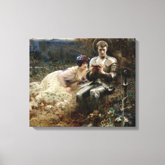 サー・パーシバルの誘惑（中世の騎士） キャンバスプリント (正面)