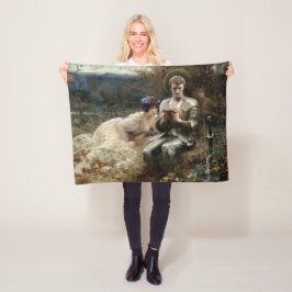 サー・パーシバルの誘惑（中世の騎士） フリースブランケット