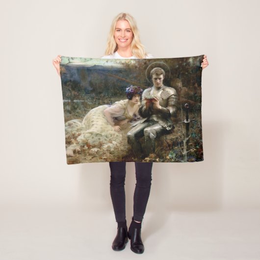 サー・パーシバルの誘惑(中世の騎士) フリースブランケット (インサイチュ)