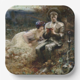 サー・パーシバルの誘惑（中世の騎士） ペーパープレート