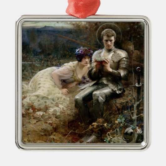 サー・パーシバルの誘惑(中世の騎士) メタルオーナメント (正面)