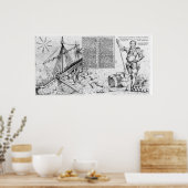 サー・フランシス・ドレイクが船の積み込みを見る ポスター (キッチン)