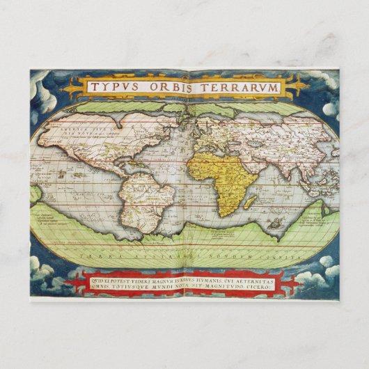 サー・フランシス・ドレイクの地図 ポストカード (正面)