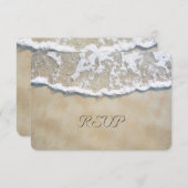 サ書ンドビーチ結婚式RSVP 出欠カード (正面/裏面)