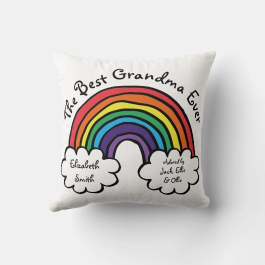 ザおばあちゃん最高のグラニーエバーレカラフルインボー クッション (裏面)