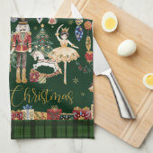 ザくるみクラッカーバレエフェスティバルメリークリスマス キッチンタオル (四つ折り)