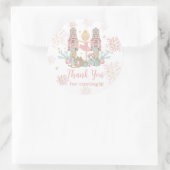 ザくるみクラッカーバレエ赤面ピンククリスマス ラウンドシール (バッグ)