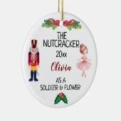 ザくるみクラッカー&バレリーナ名前をカスタムする&文字 セラミックオーナメント (右)