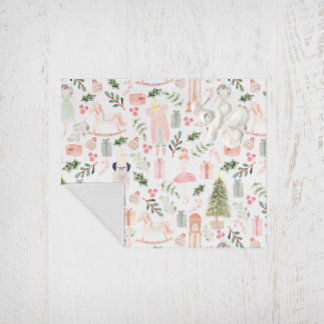 ザくるみ割りカーホリデーウォーターカラー フリースブランケット