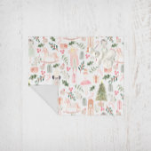 ザくるみ割りカーホリデーウォーターカラー フリースブランケット