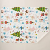 ザくるみ割りキャラクタークララ冬クリスマス シェルパブランケット (正面(横))