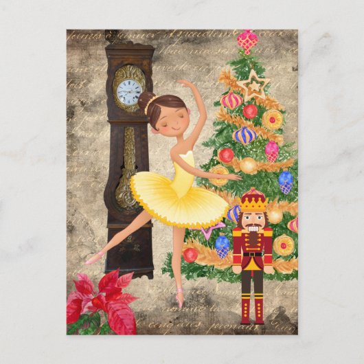ザくるみ割りクララ法Iクリスマスイブホリデー シーズンポストカード (正面)