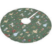 ザくるみ割りクリスマスバレエヴィンテージ水色 ブラッシュドポリエステルツリースカート (アングル)