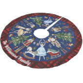 ザくるみ割りクリスマスバレエヴィンテージ水色 ブラッシュドポリエステルツリースカート (アングル)