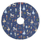 ザくるみ割りクリスマスバレエヴィンテージ水色 ブラッシュドポリエステルツリースカート (正面)