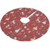 ザくるみ割りクリスマスバレエヴィンテージ水色 ブラッシュドポリエステルツリースカート (アングル)