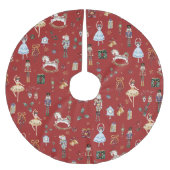 ザくるみ割りクリスマスバレエヴィンテージ水色 ブラッシュドポリエステルツリースカート (正面)