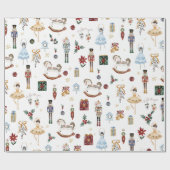 ザくるみ割りクリスマスバレエヴィンテージ水色 ラッピングペーパー (フラット)