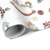 ザくるみ割りクリスマスバレエヴィンテージ水色 ラッピングペーパー (ロールコーナー)