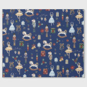 ザくるみ割りクリスマスバレエヴィンテージ水色 ラッピングペーパー (フラット)