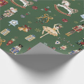 ザくるみ割りクリスマスバレエヴィンテージ水色 ラッピングペーパー (角)