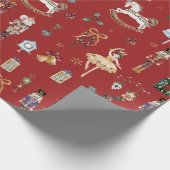 ザくるみ割りクリスマスバレエヴィンテージ水色 ラッピングペーパー (角)