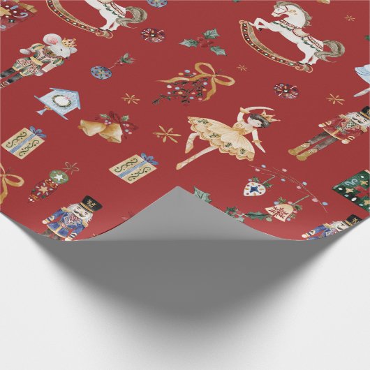 ザくるみ割りクリスマスバレエヴィンテージ水色 ラッピングペーパー (角)
