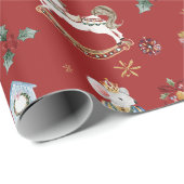 ザくるみ割りクリスマスバレエヴィンテージ水色 ラッピングペーパー (ロールコーナー)