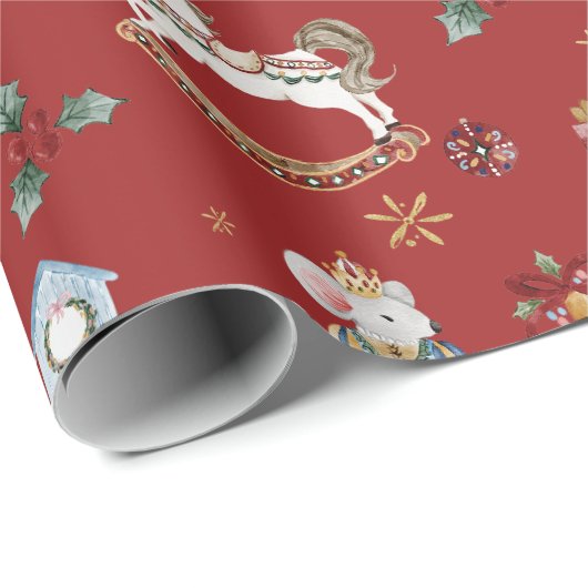ザくるみ割りクリスマスバレエヴィンテージ水色 ラッピングペーパー (ロールコーナー)