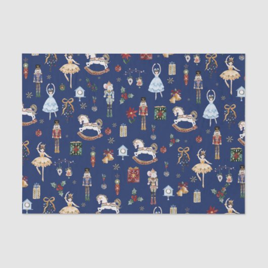 ザくるみ割りクリスマスバレエヴィンテージ水色 薄葉紙 (正面)