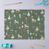 ザくるみ割りクリスマスバレエヴィンテージ水色 薄葉紙 (クラフト)