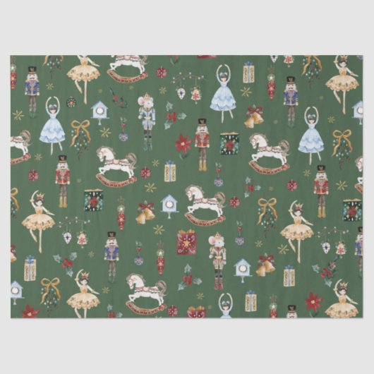 ザくるみ割りクリスマスバレエヴィンテージ水色 薄葉紙 (正面)