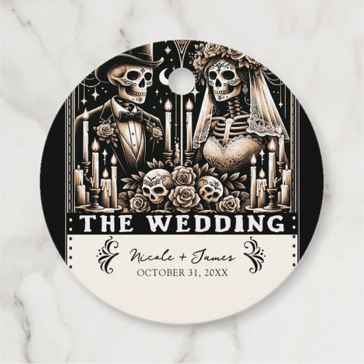 ザの結婚タロットスケルトン新郎新婦 フェイバータグ (裏面)