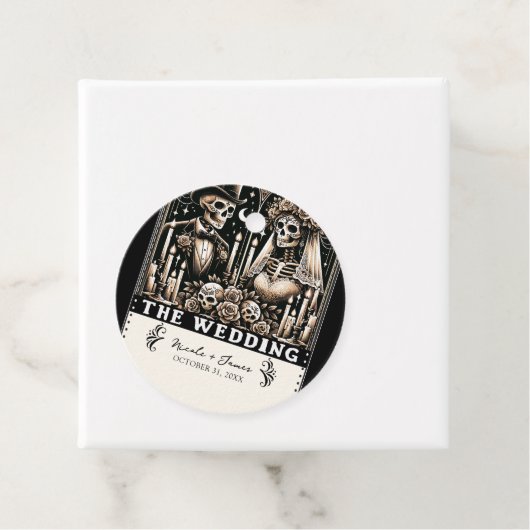 ザの結婚タロットスケルトン新郎新婦 フェイバータグ (インサイチュ)