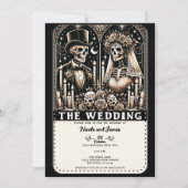 ザの結婚タロットスケルトン新郎新婦 招待状 (正面)