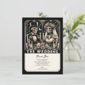 ザの結婚タロットスケルトン新郎新婦 招待状 (スタンド正面)