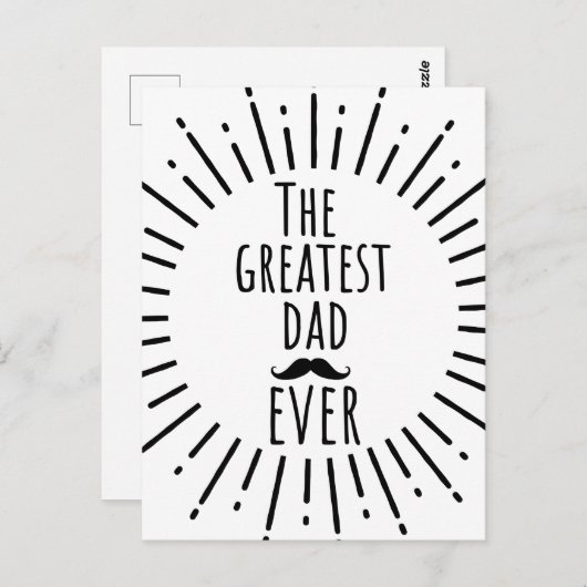 ザもっとも偉大パパヴィンテージひげ ポストカード (正面/裏面)