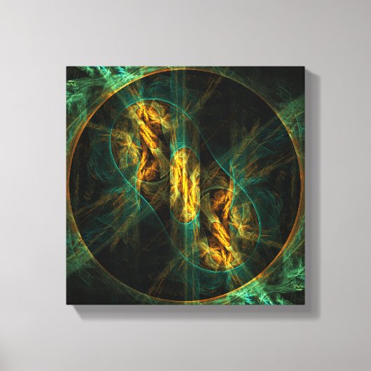 ザアイオブザジャングル抽象芸術アートブラック&ホワイト キャンバスプリント (正面)