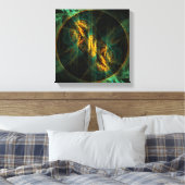 ザアイオブザジャングル抽象芸術アートブラック&ホワイト キャンバスプリント (インサイチュ (寝室))