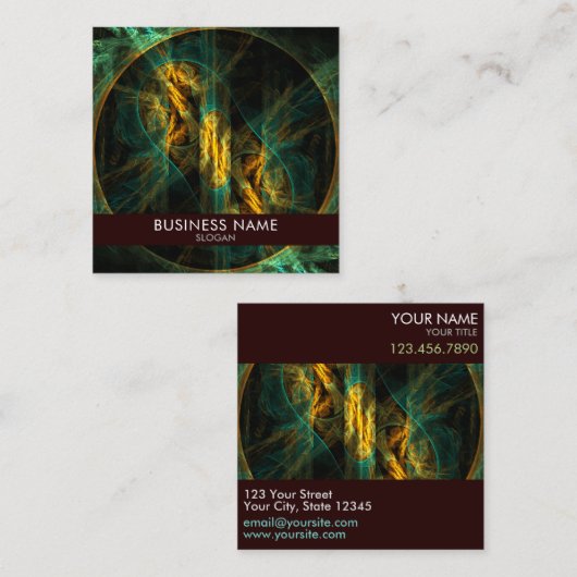 ザアイオブザジャングル抽象芸術アートプロフェッショナル スクエア名刺 (正面/裏面)