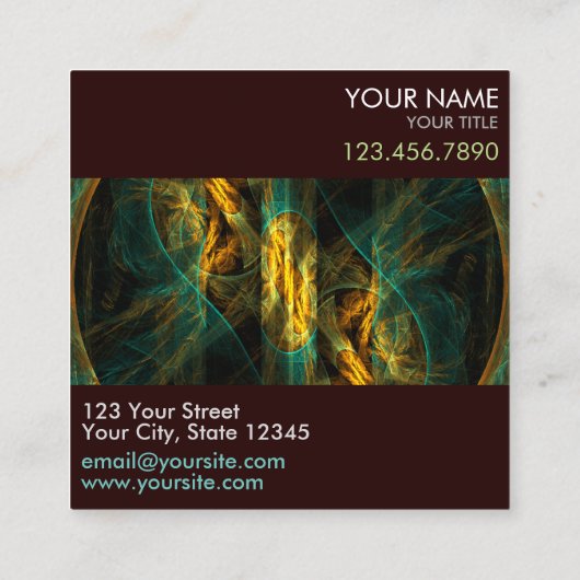 ザアイオブザジャングル抽象芸術アートプロフェッショナル スクエア名刺 (裏面)