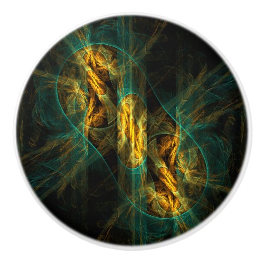 ザアイオブザジャングル抽象芸術アート セラミックノブ (正面)