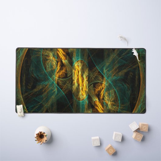 ザアイオブザジャングル抽象芸術アート デスクマット (キッズテーブル)