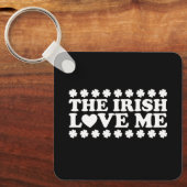 ザアイリッシュラブメシャームロックサンパトリックの日レトロ キーホルダー (正面)